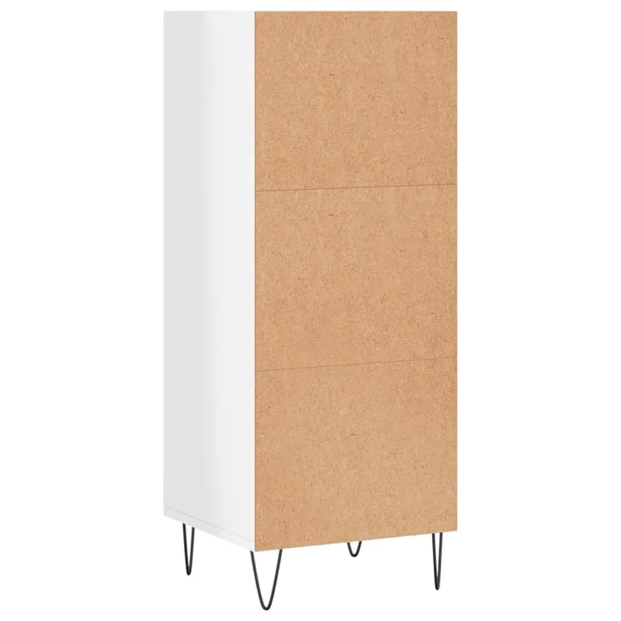 Buffet blanc brillant 34,5x32,5x90 cm bois d'ingénierie - 6