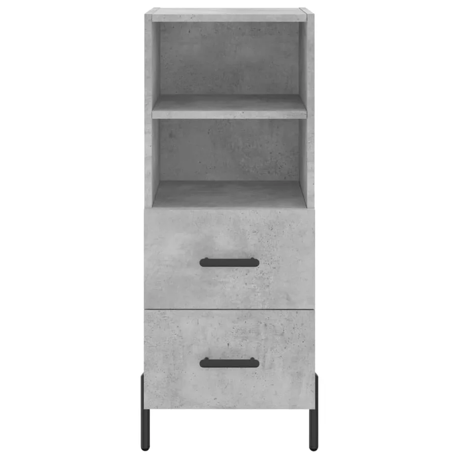 Buffet Gris béton 34,5x34x90 cm Bois d'ingénierie - 6