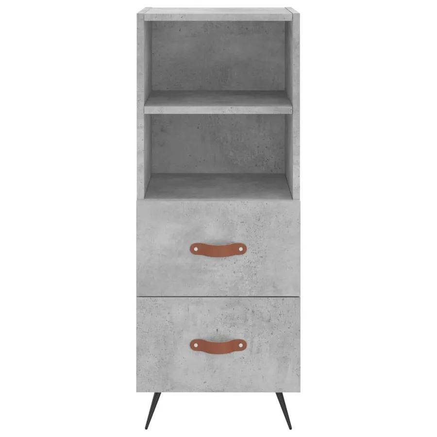 Buffet Gris béton 34,5x34x90 cm Bois d'ingénierie - 6