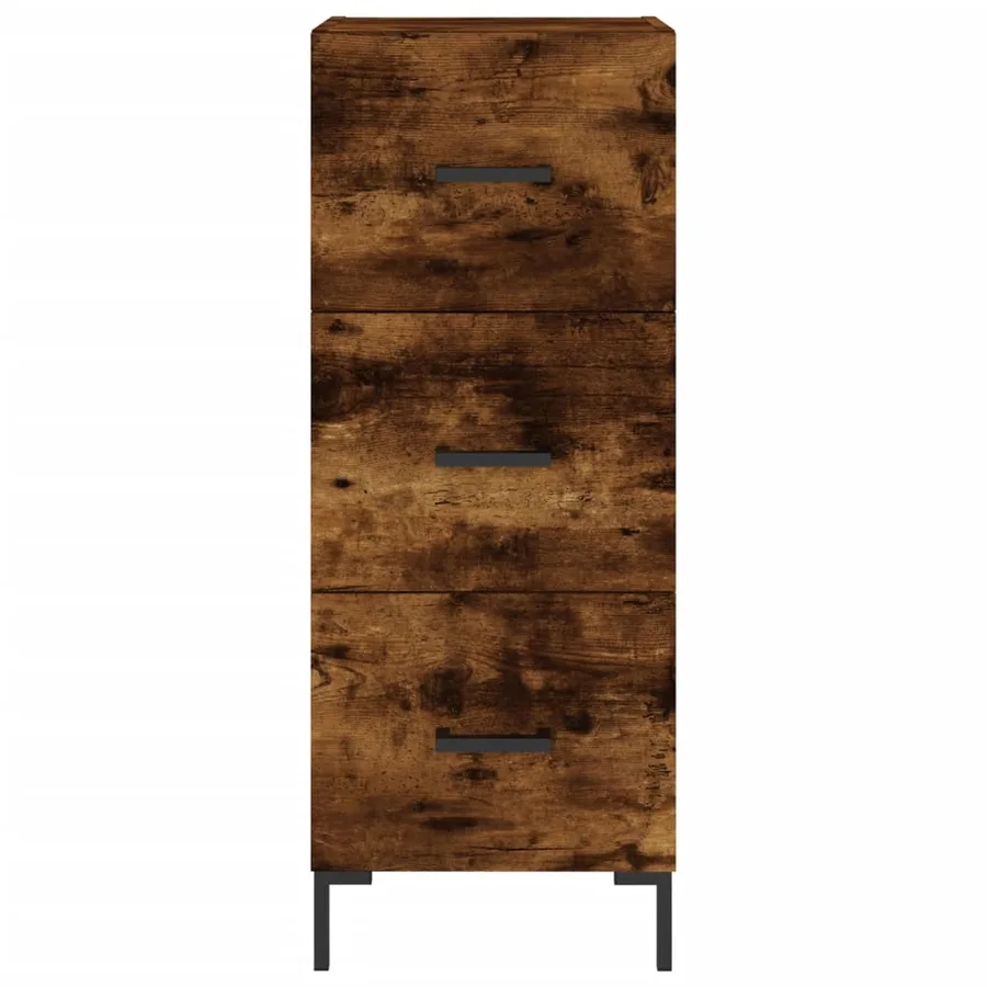 Buffet Chêne fumé 34,5x34x90 cm Bois d'ingénierie - 6
