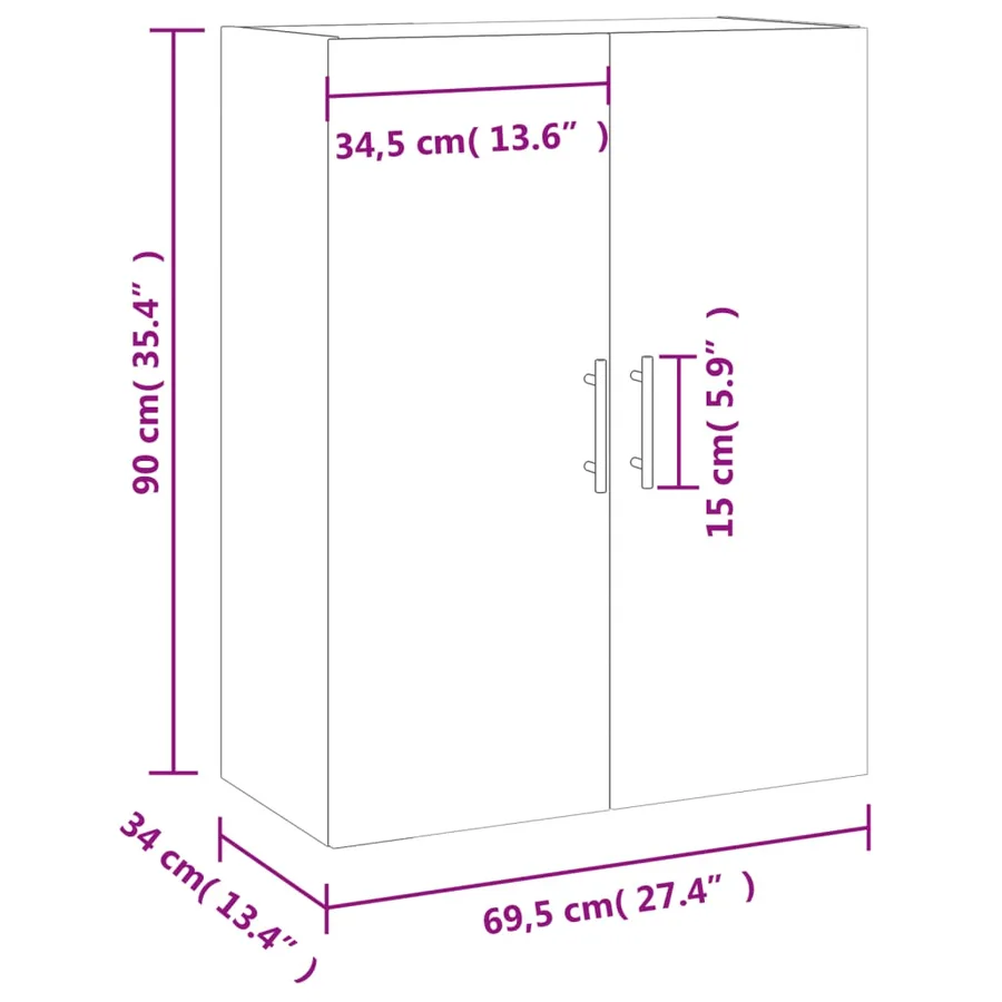 Armoire murale chêne sonoma 69,5x34x90 cm - 13