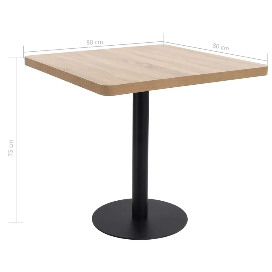 Table de bistro marron clair 80x80 cm MDF - 6