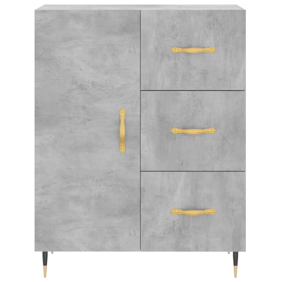Buffet gris béton 69,5x34x90 cm bois d'ingénierie - 5