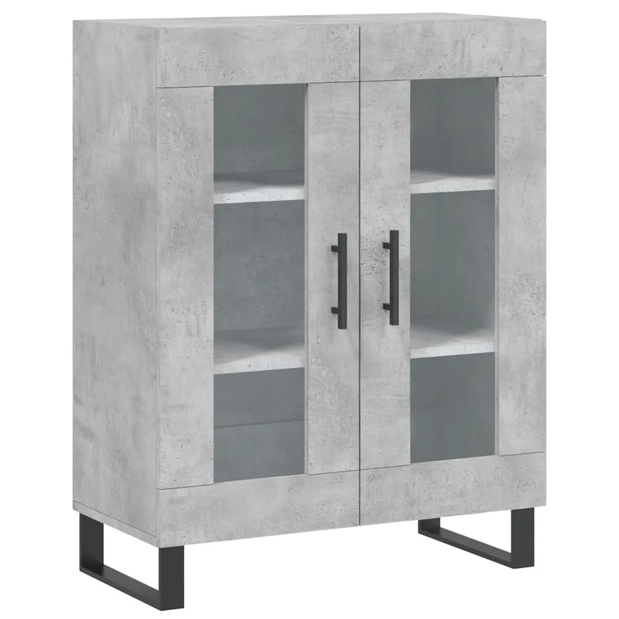 Buffet gris béton 69,5x34x90 cm bois d'ingénierie - 2