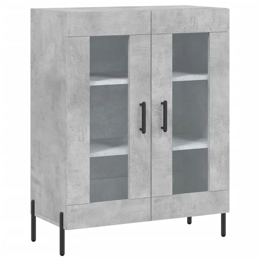 Buffet gris béton 69,5x34x90 cm bois d'ingénierie - 2