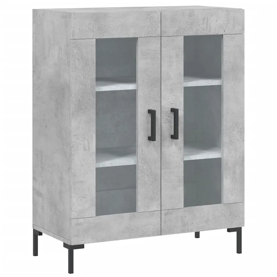 Buffet gris béton 69,5x34x90 cm bois d'ingénierie - 2