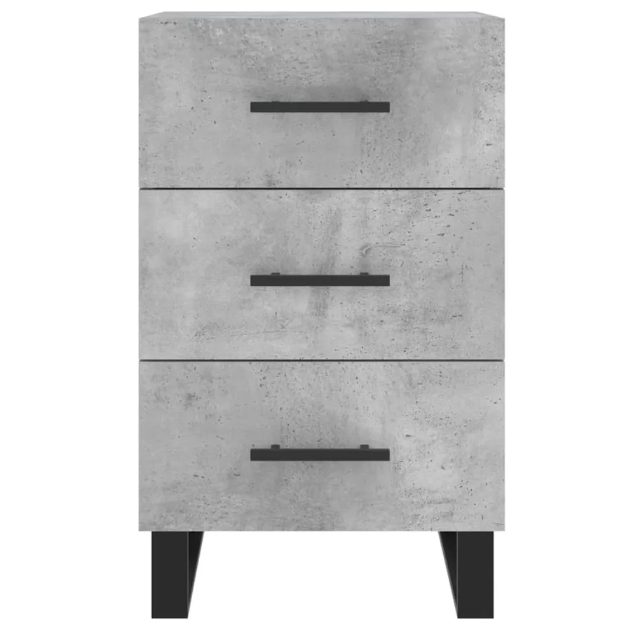 Table de chevet gris béton 40x40x66 cm bois d'ingénierie - 5