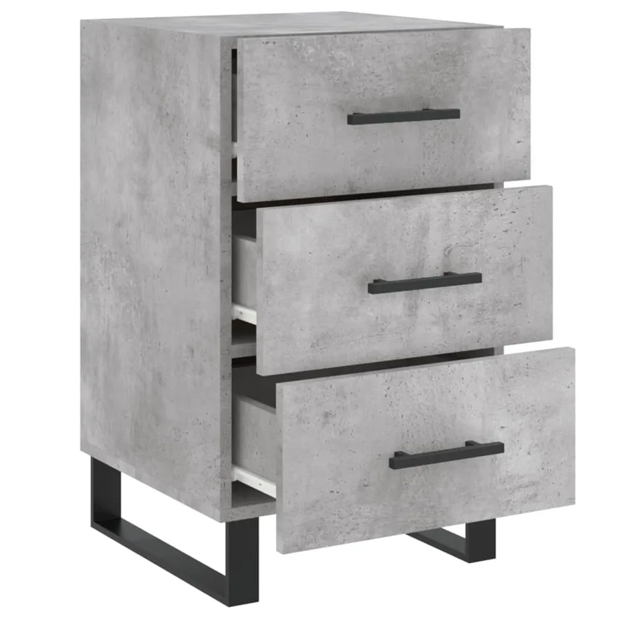 Table de chevet gris béton 40x40x66 cm bois d'ingénierie - 7
