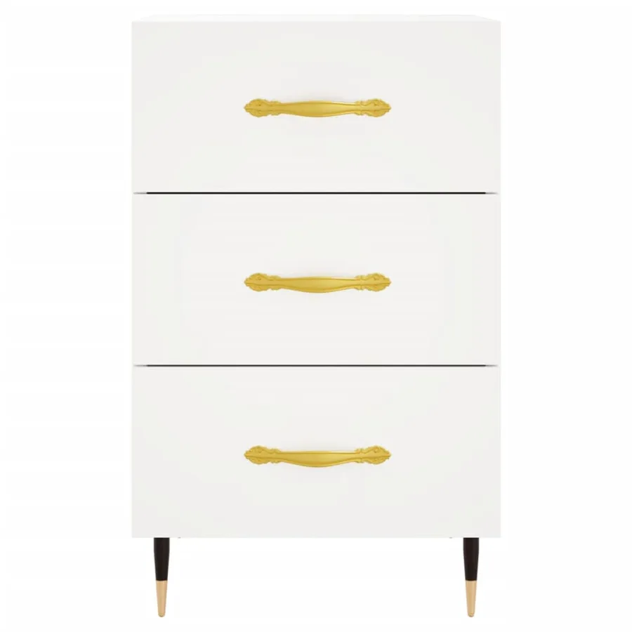 Table de chevet blanc 40x40x66 cm bois d'ingénierie - 5