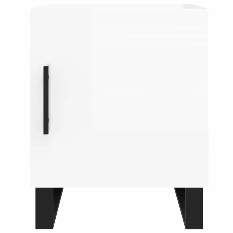 Tables de chevet 2 pcs blanc brillant 40x40x50 cm - 7