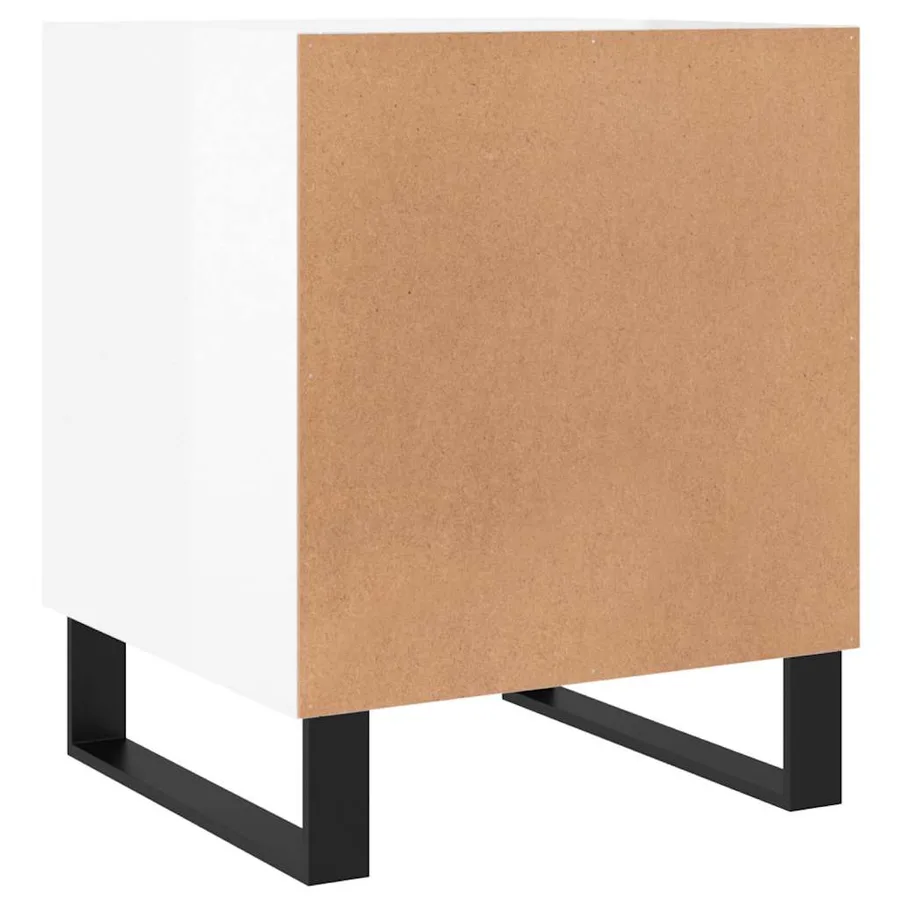 Tables de chevet 2 pcs blanc brillant 40x40x50 cm - 9
