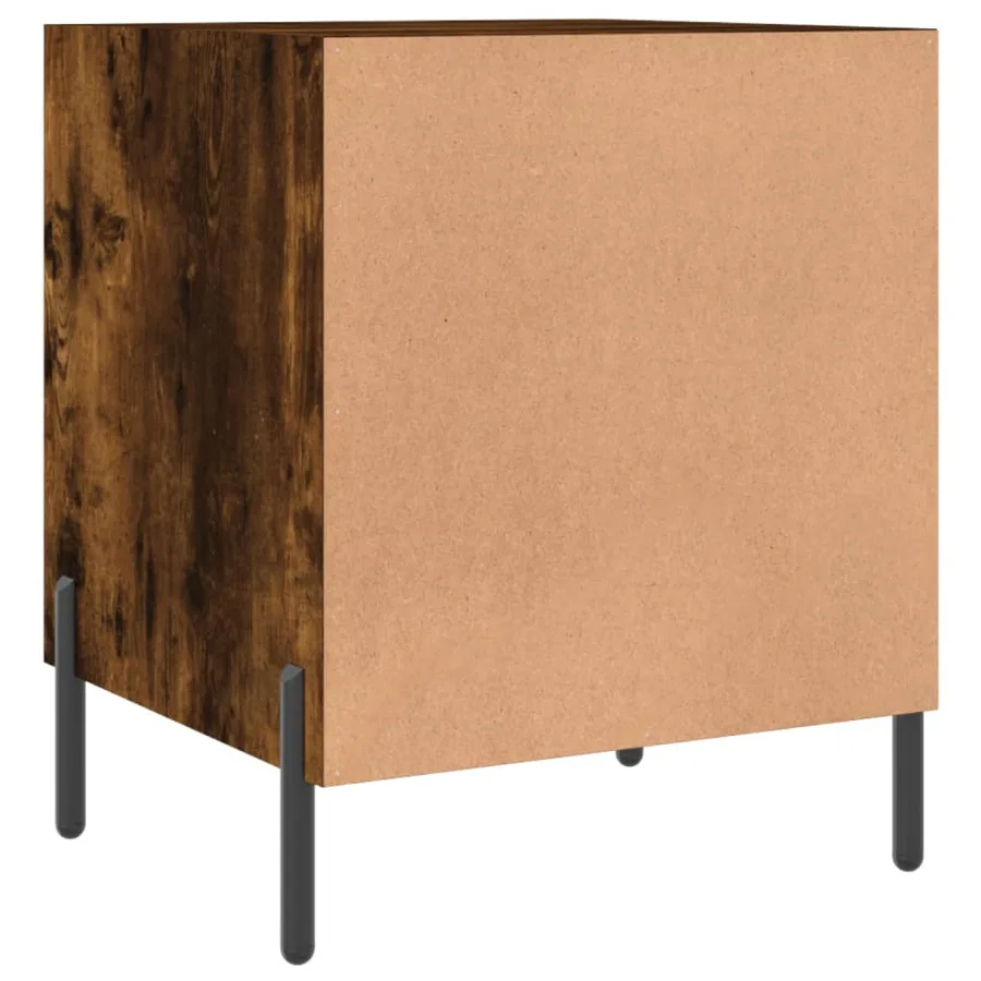 Tables de chevet 2 pcs chêne fumé 40x40x50 cm bois d'ingénierie - 10