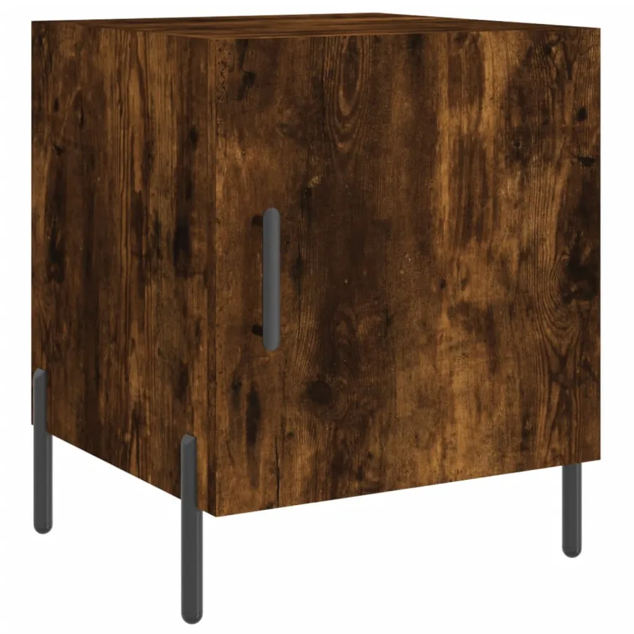 Tables de chevet 2 pcs chêne fumé 40x40x50 cm bois d'ingénierie - 5