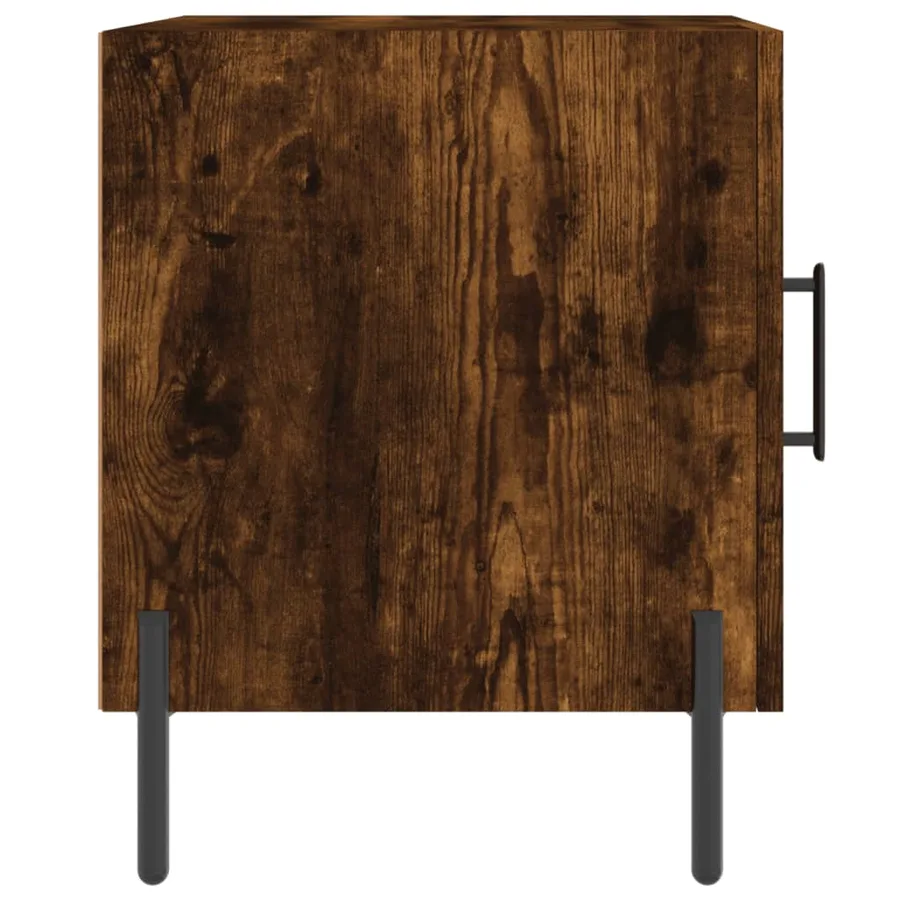 Tables de chevet 2 pcs chêne fumé 40x40x50 cm bois d'ingénierie - 7