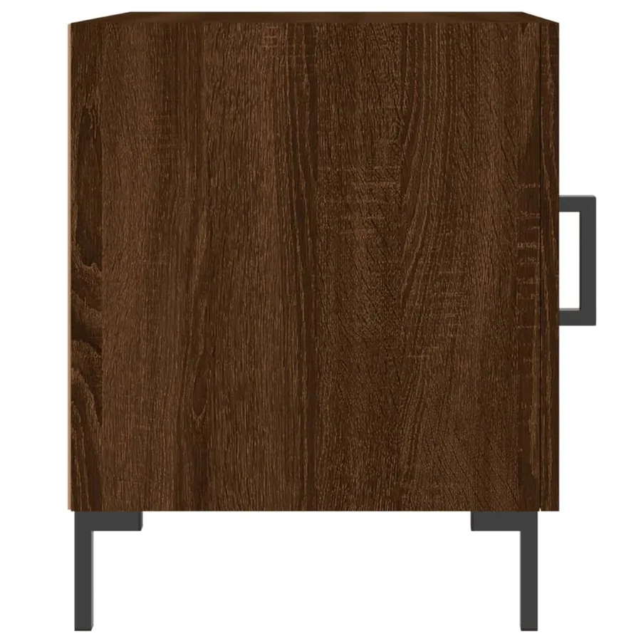 Tables de chevet 2pcs chêne marron 40x40x50cm bois d'ingénierie - 5