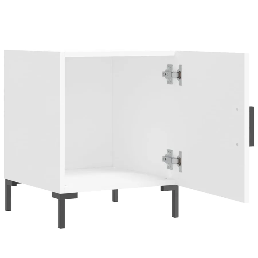 Table de chevet blanc 40x40x50 cm bois d’ingénierie - 3