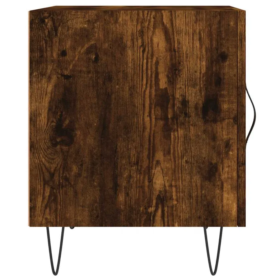 Table de chevet chêne fumé 40x40x50 cm bois d'ingénierie - 7