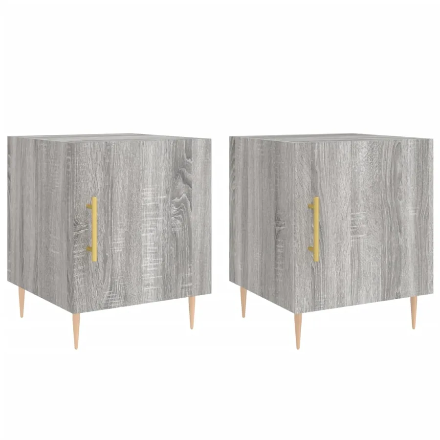Tables de chevet 2 pcs sonoma gris 40x40x50cm bois d'ingénierie - 2