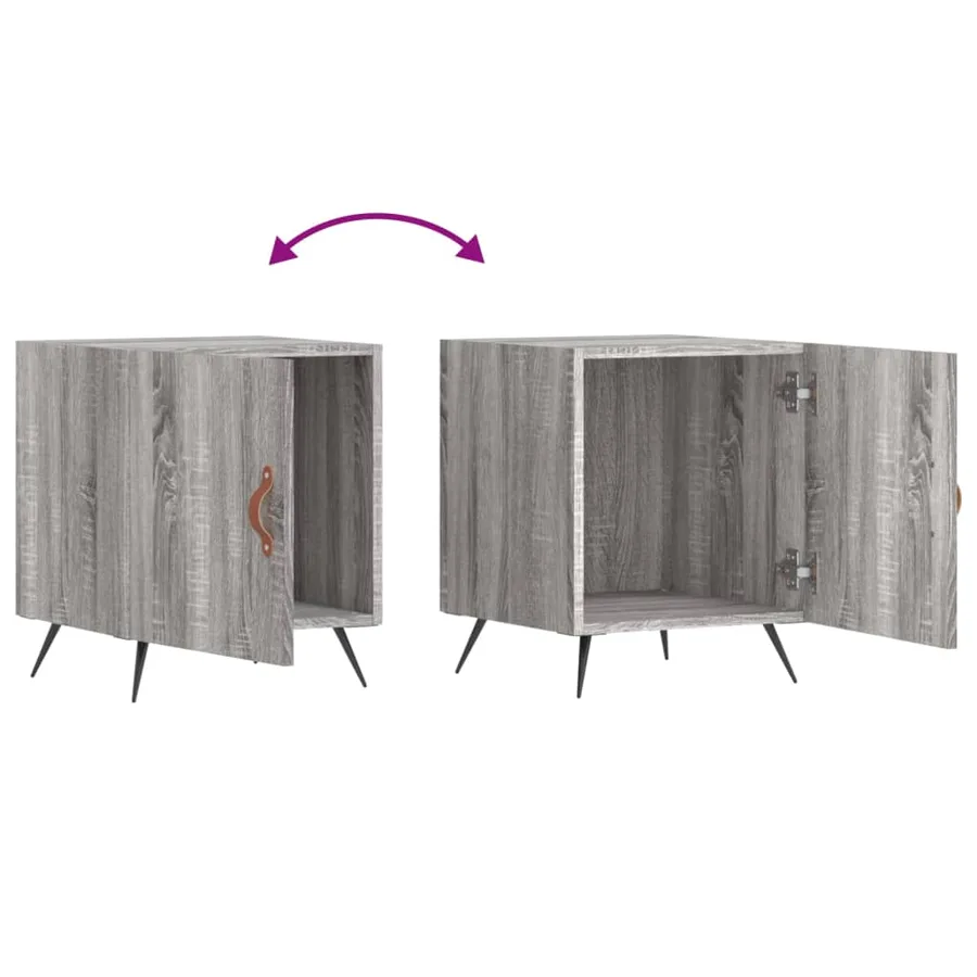 Tables de chevet 2 pcs sonoma gris 40x40x50cm bois d'ingénierie - 9