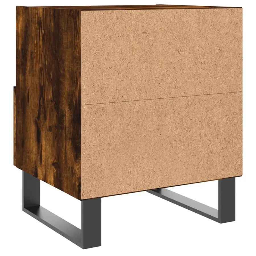Table de chevet chêne fumé 40x35x47,5 cm bois d’ingénierie - 6