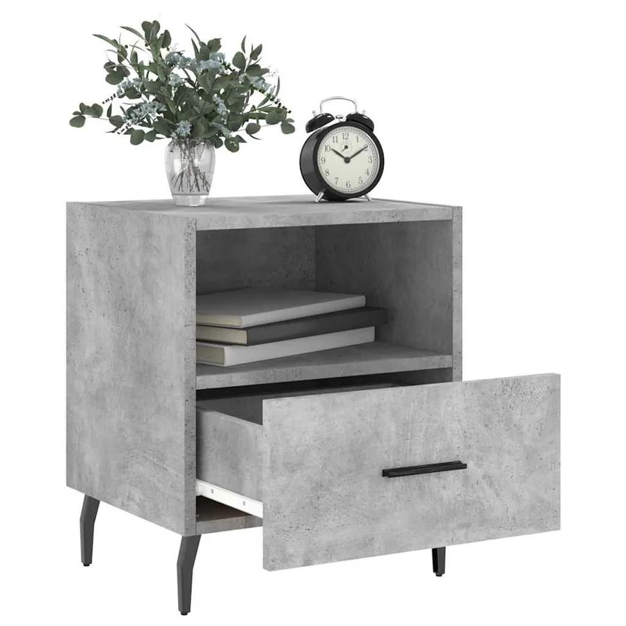 Tables de chevet 2pcs gris béton 40x35x47,5cm bois d’ingénierie - 3