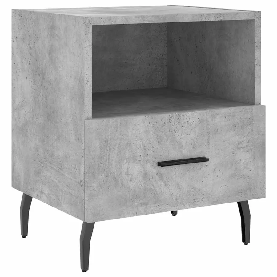 Tables de chevet 2pcs gris béton 40x35x47,5cm bois d’ingénierie - 6