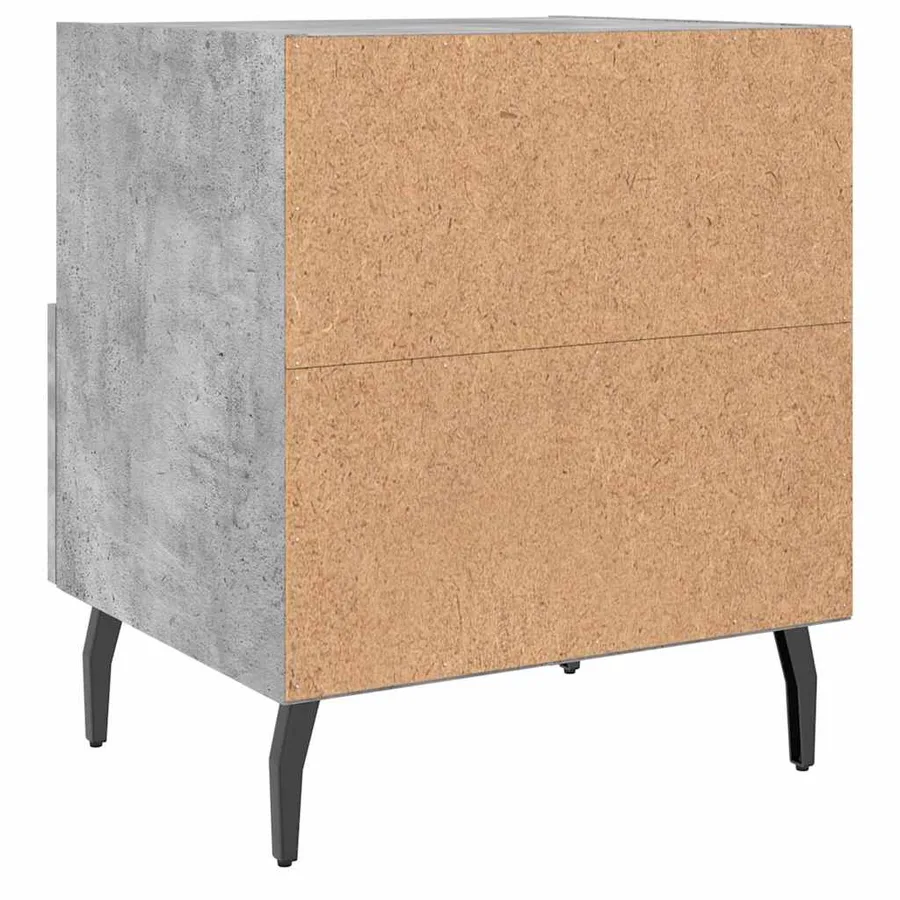 Tables de chevet 2pcs gris béton 40x35x47,5cm bois d’ingénierie - 9