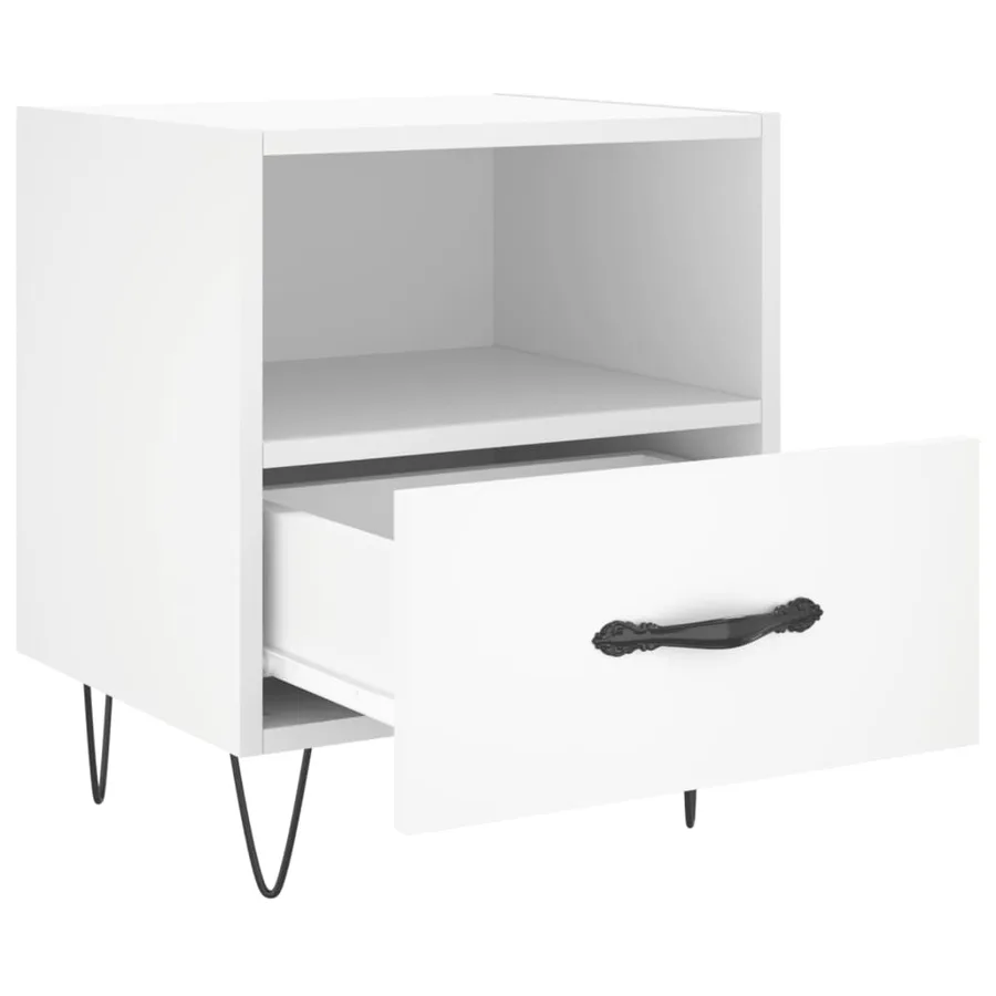 Tables de chevet 2 pcs blanc 40x35x47,5 cm bois d’ingénierie - 5
