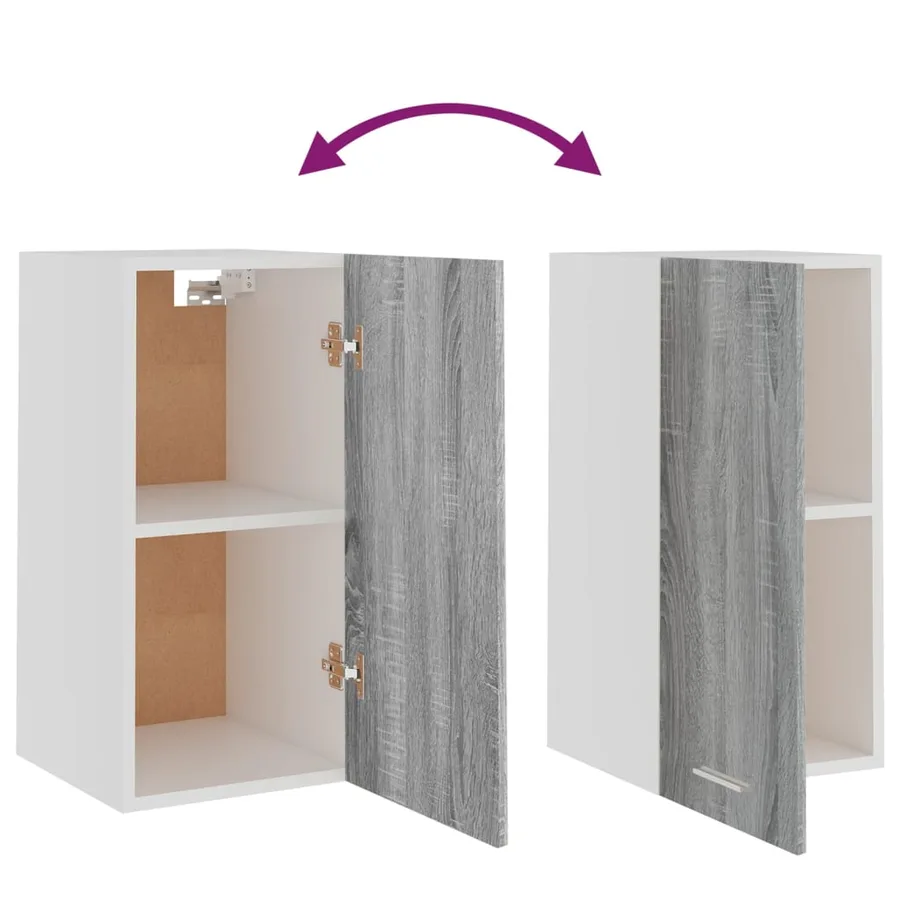 Armoire suspendue "Lyon" Gris Sonoma 29,5 x 31 x 60 cm Bois d'ingénierie - 8
