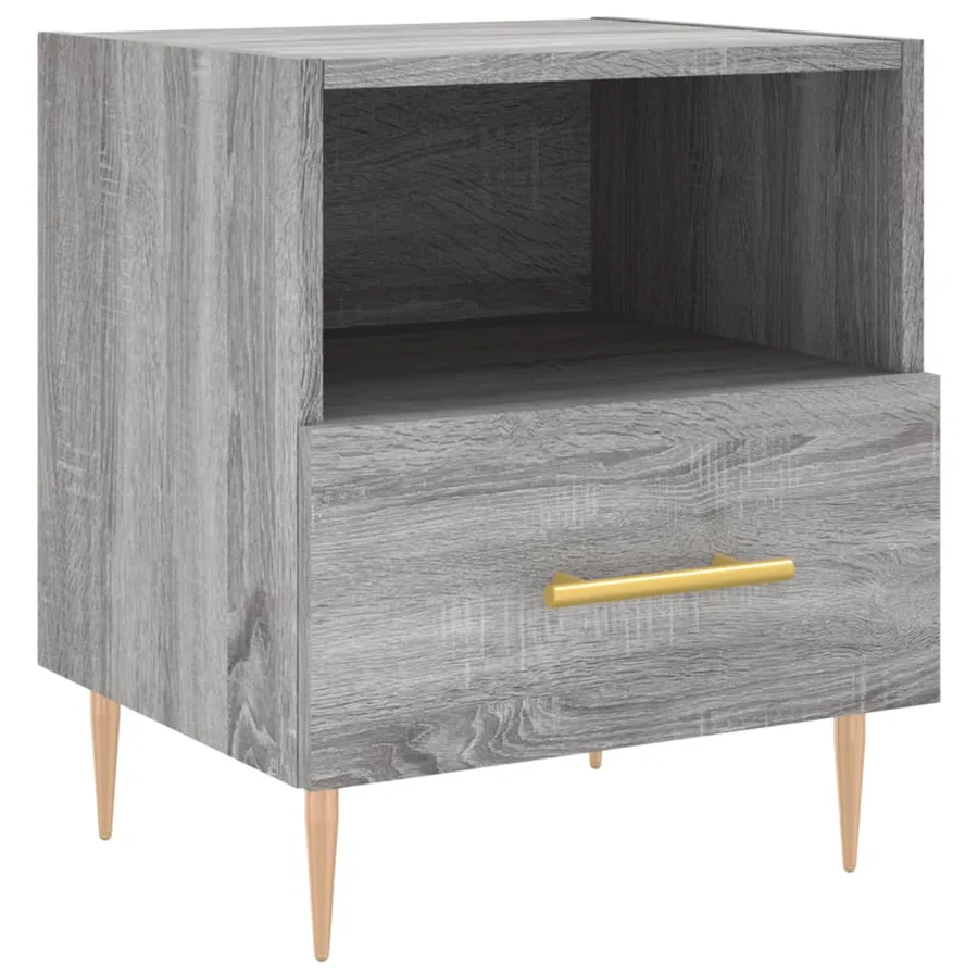 Table de chevet sonoma gris 40x35x47,5 cm bois d’ingénierie - 2