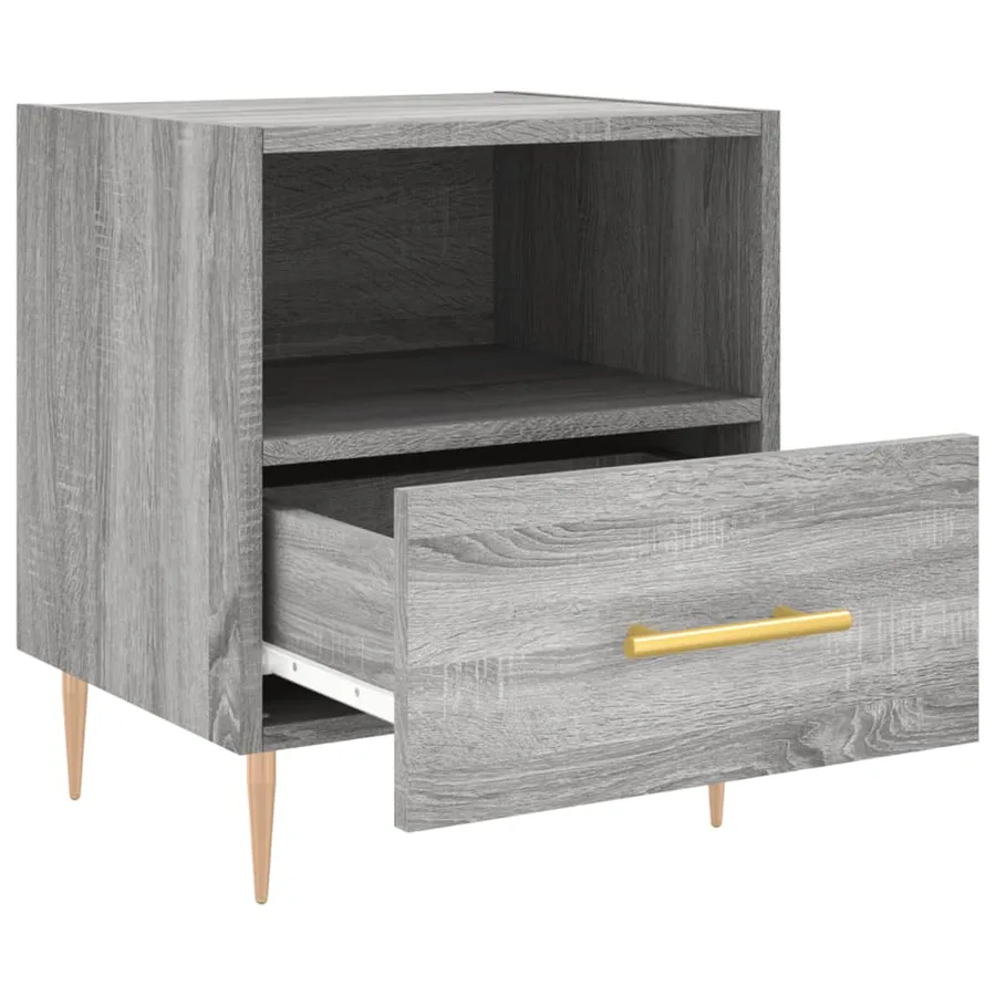 Table de chevet sonoma gris 40x35x47,5 cm bois d’ingénierie - 3