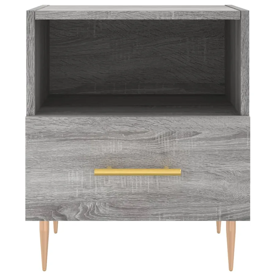 Table de chevet sonoma gris 40x35x47,5 cm bois d’ingénierie - 4