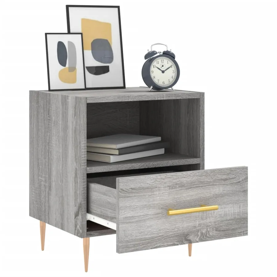Table de chevet sonoma gris 40x35x47,5 cm bois d’ingénierie - 7
