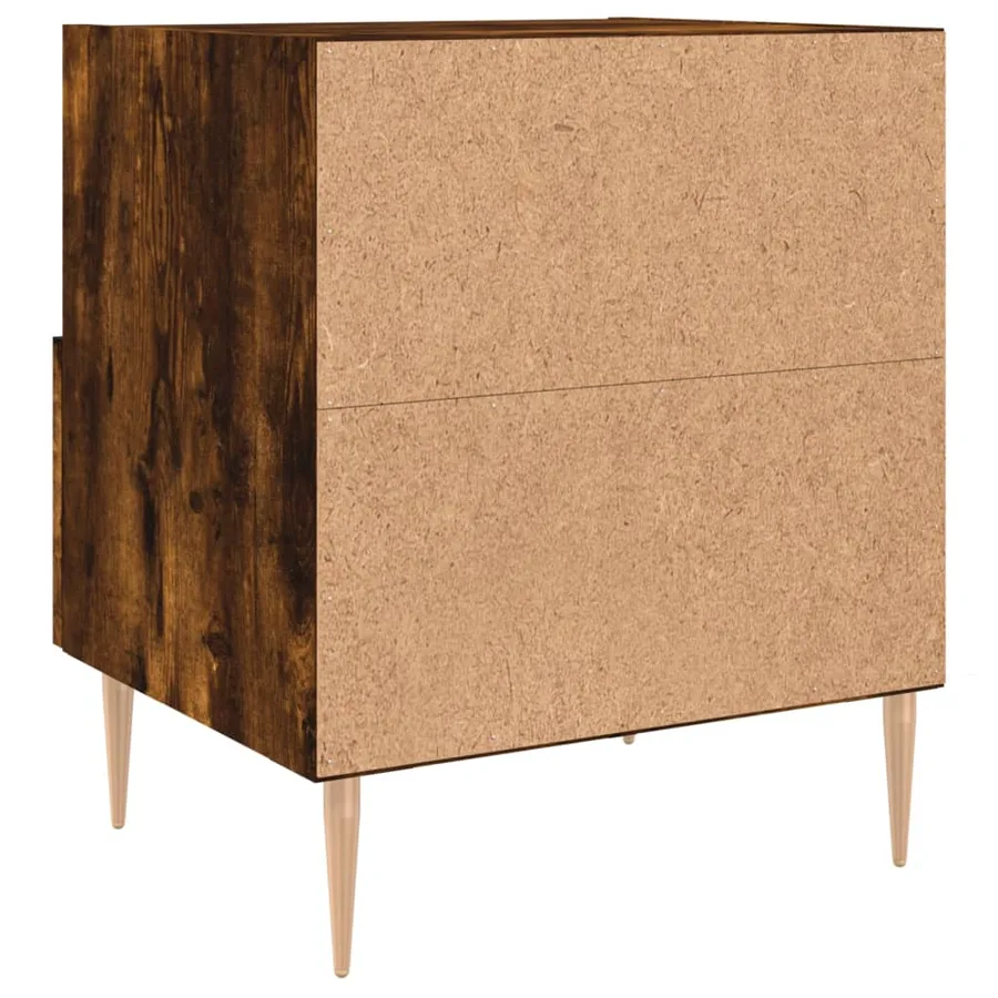 Table de chevet chêne fumé 40x35x47,5 cm bois d’ingénierie - 6