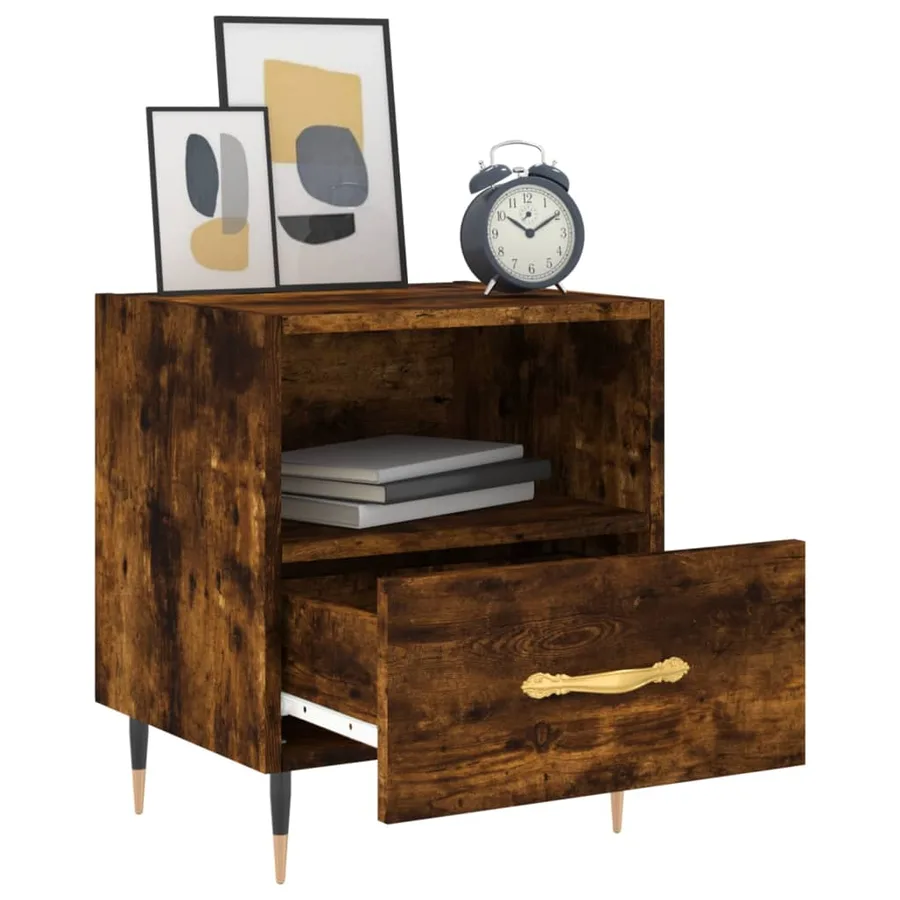 Tables de chevet 2pcs chêne fumé 40x35x47,5cm bois d’ingénierie - 4
