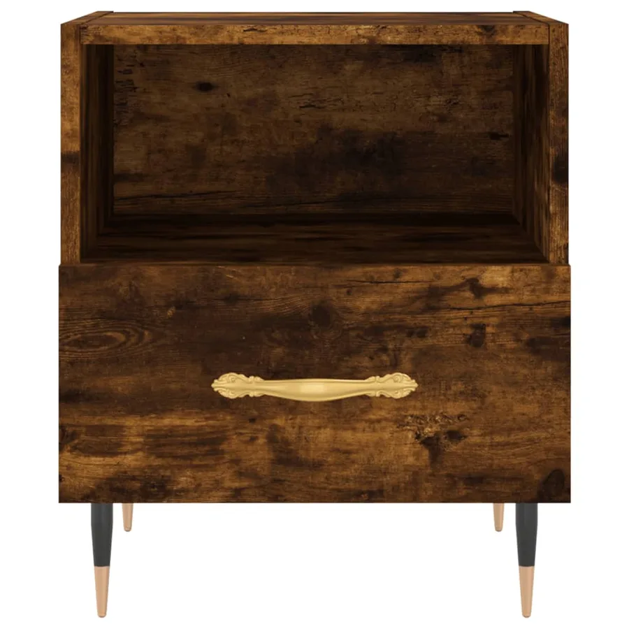Tables de chevet 2pcs chêne fumé 40x35x47,5cm bois d’ingénierie - 6