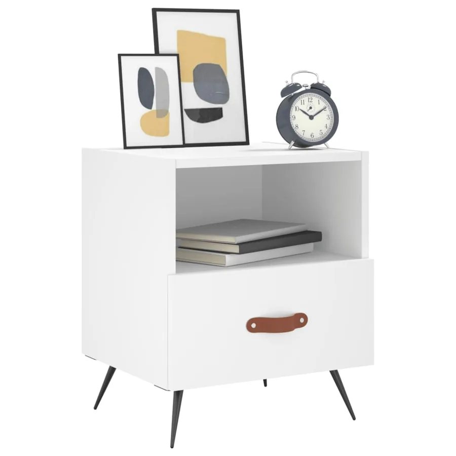 Tables de chevet 2 pcs blanc 40x35x47,5 cm bois d’ingénierie - 3