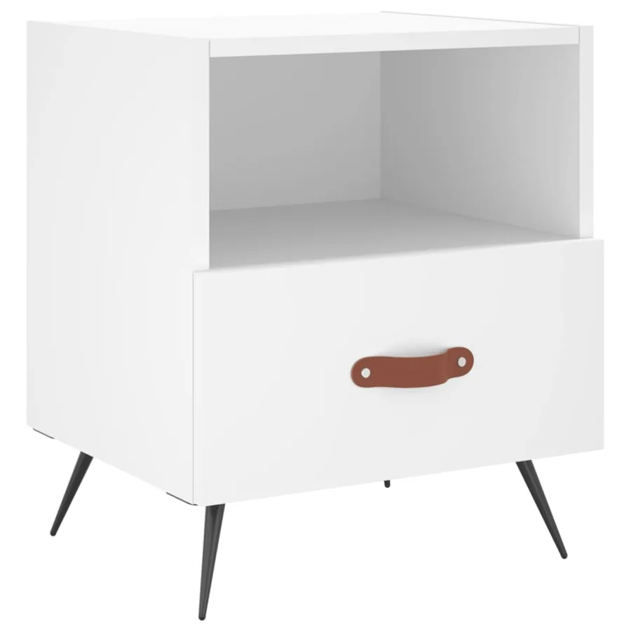 Tables de chevet 2 pcs blanc 40x35x47,5 cm bois d’ingénierie - 5