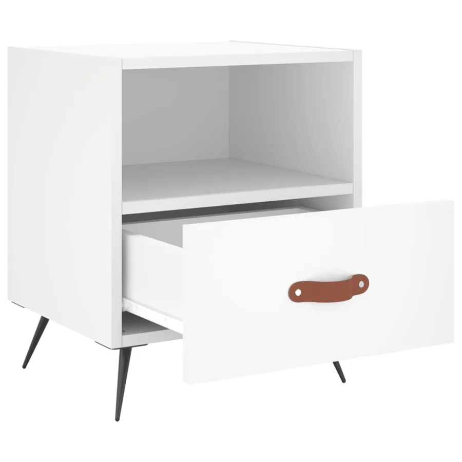 Tables de chevet 2 pcs blanc 40x35x47,5 cm bois d’ingénierie - 8