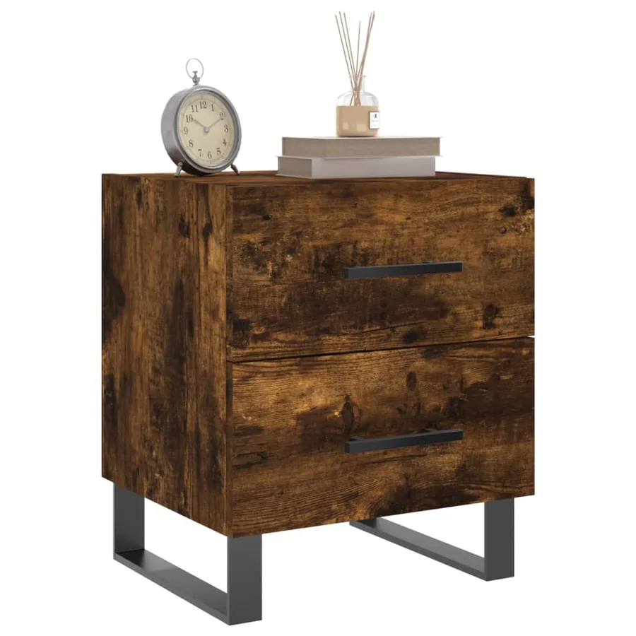 Tables de chevet 2pcs chêne fumé 40x35x47,5cm bois d’ingénierie - 3