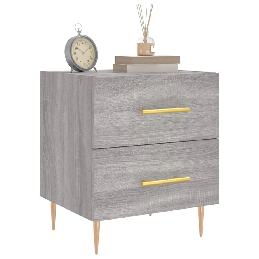 Table de chevet sonoma gris 40x35x47,5 cm bois d’ingénierie - 3