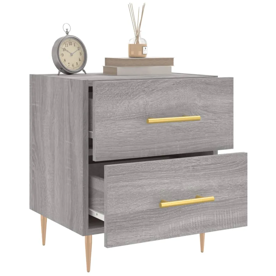 Table de chevet sonoma gris 40x35x47,5 cm bois d’ingénierie - 4