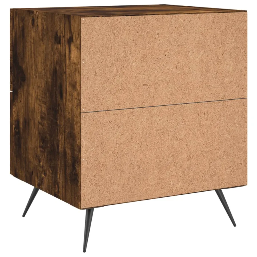 Tables de chevet 2pcs chêne fumé 40x35x47,5cm bois d’ingénierie - 9