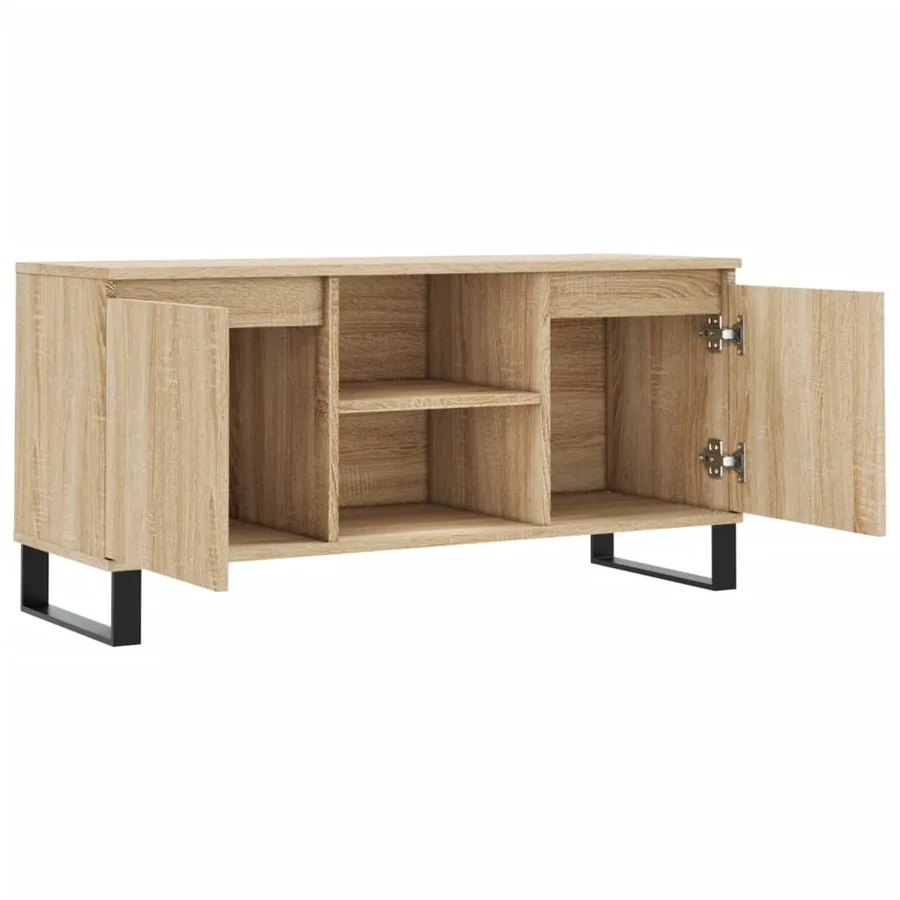 Meuble TV chêne sonoma 104x35x50 cm bois d'ingénierie - 6