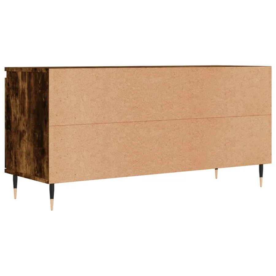 Meuble TV chêne fumé 104x35x50 cm bois d'ingénierie - 8