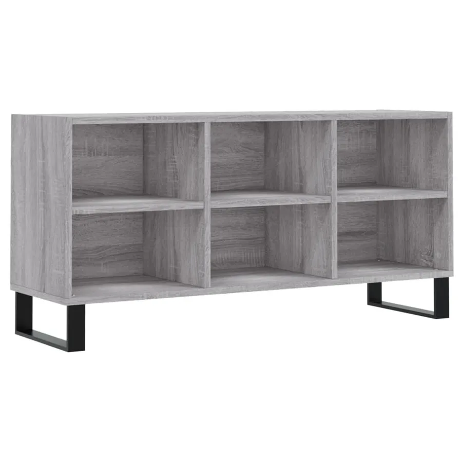 Meuble TV sonoma gris 103,5x30x50 cm bois d'ingénierie - 2