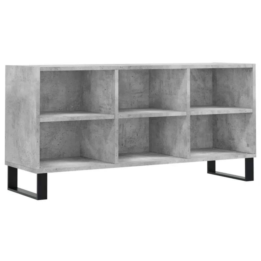 Meuble TV gris béton 103,5x30x50 cm bois d'ingénierie - 2