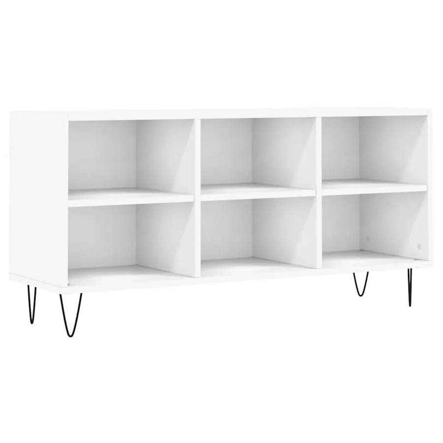 Meuble TV blanc 103,5x30x50 cm bois d'ingénierie - 2