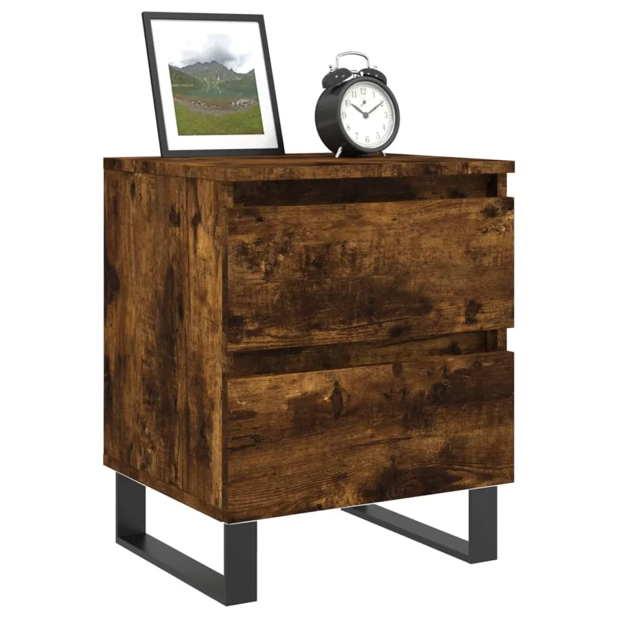 Tables de chevet 2 pcs chêne fumé 40x35x50 cm bois ingénierie - 3