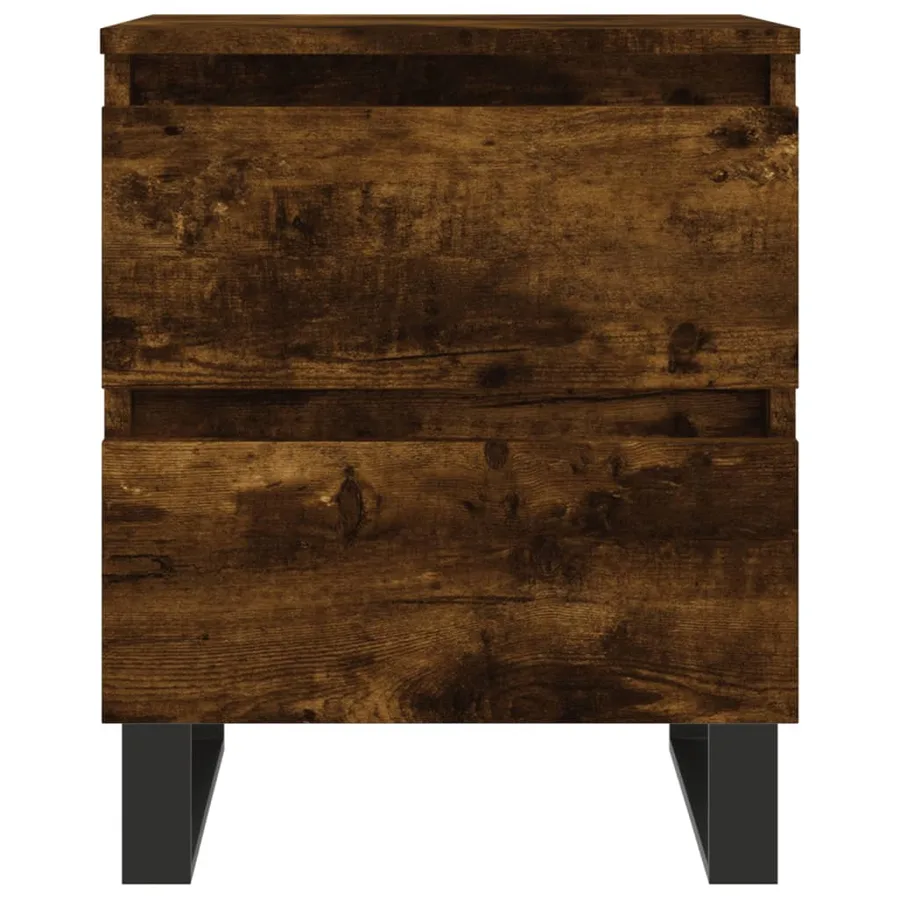 Tables de chevet 2 pcs chêne fumé 40x35x50 cm bois ingénierie - 5